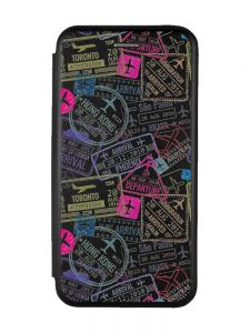 Чохол-книжка з малюнком для Samsung Galaxy M30s/ М21 Чорний :: Подорожі. Штампи (принт 316)