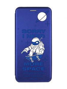 Чохол-книжка з малюнком для Samsung Galaxy M32/ M22/ A22 4G Синій :: Космонавт на скейті (принт 248)
