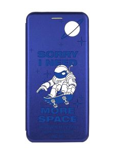 Чохол-книжка з малюнком для Samsung Galaxy А10ѕ / A107 Синій :: Космонавт на скейті (принт 248)