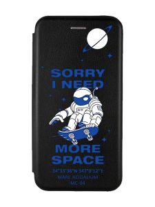 Чохол-книжка з малюнком для Samsung Galaxy A04 Чорний :: Космонавт на скейті (принт 248)