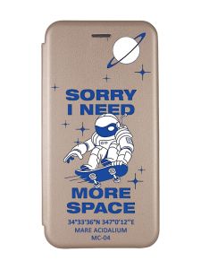 Чохол-книжка з малюнком для Samsung Galaxy M13 4G Золотий :: Космонавт на скейті (принт 248)