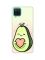 Матовий чохол з бірюзовими боками на Samsung Galaxy A12 :: Кавай авокадо з сердечком (принт 310)