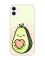 Матовий чохол з бірюзовими боками на Apple iPhone 11 (6.1) :: Кавай авокадо з сердечком (принт 310)