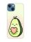 Матовий чохол з бірюзовими боками на Apple iPhone 13 :: Кавай авокадо з сердечком (принт 310)