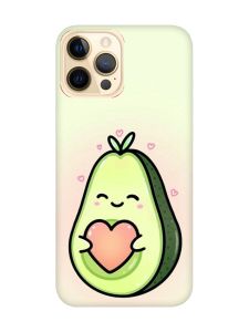 Матовий чохол з червоними боками на Apple iPhone 12 Pro Max :: Кавай авокадо з сердечком (принт 310)