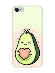 Матовий чохол з рожевими боками на iPhone 7 / 8 :: Кавай авокадо з сердечком (принт 310)