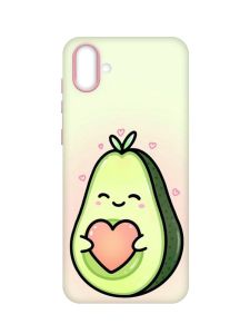 Матовий чохол з рожевими боками на Samsung Galaxy A04 :: Кавай авокадо з сердечком (принт 310)