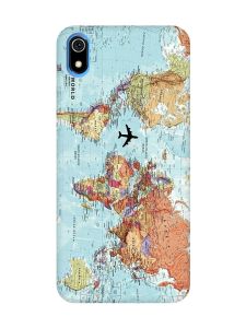 Матовий чохол з рожевими боками на Xiaomi Redmi 7A :: Карта світу (принт 318)