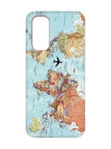 Матовий чохол з рожевими боками на Xiaomi Redmi Note 11 4G :: Карта світу (принт 318)