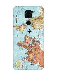 Матовий чохол з рожевими боками на Xiaomi Redmi Note 9 :: Карта світу (принт 318)