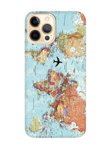 Матовий чохол з чорними боками на Apple iPhone 12 Pro Max :: Карта світу (принт 318)