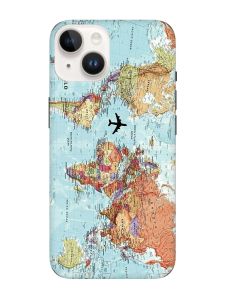 Матовий чохол з чорними боками на Apple iPhone 14 :: Карта світу (принт 318)