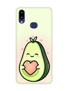 Матовий чохол з рожевими боками на Samsung Galaxy A10s (A107) :: Кавай авокадо з сердечком (принт 310)