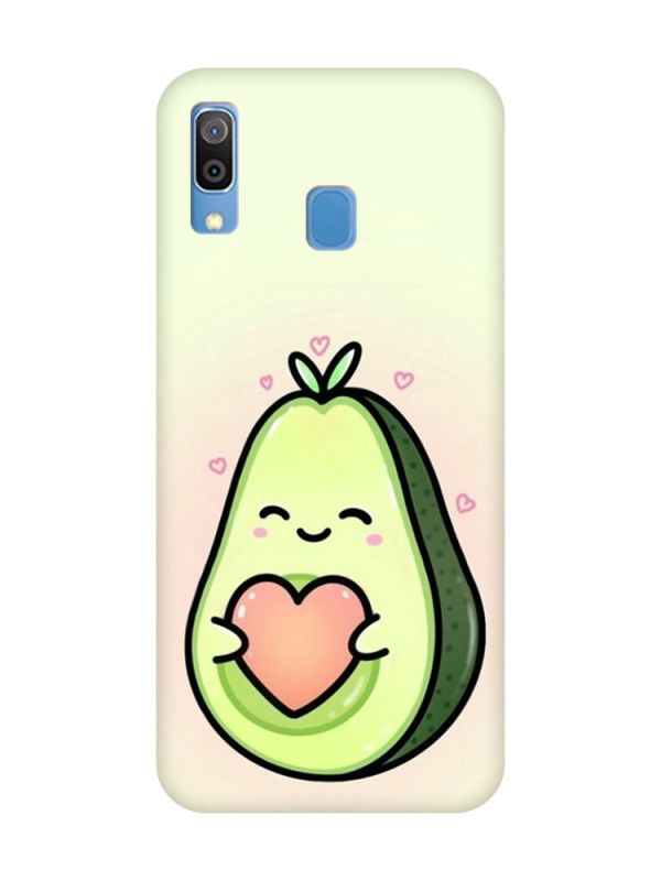 Матовий чохол з рожевими боками на Samsung Galaxy A30(2019)/A20(2019) :: Авокадо з сердечком (принт 310)