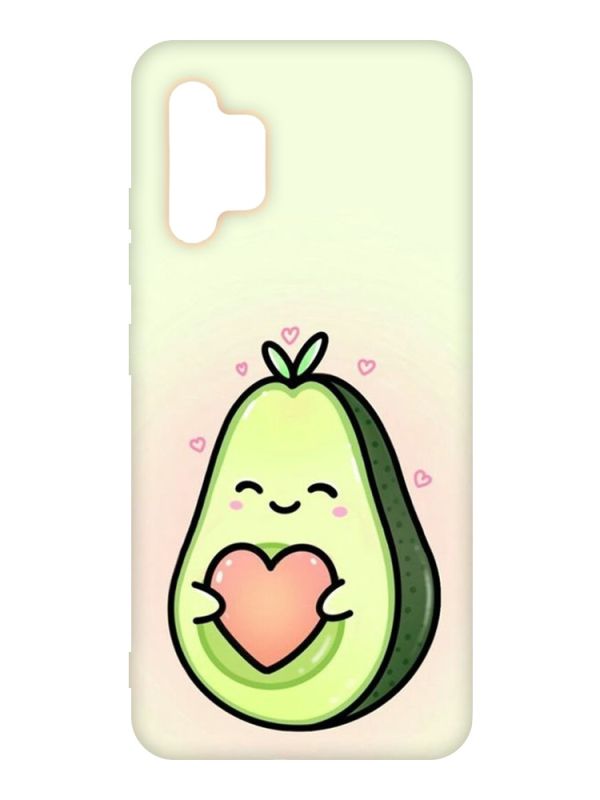 Матовий чохол з рожевими боками на Samsung Galaxy A32 :: Кавай авокадо з сердечком (принт 310)
