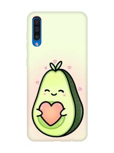 Матовий чохол з рожевими боками на Samsung Galaxy A50 (2019) A505 :: Кавай авокадо з сердечком (принт 310)