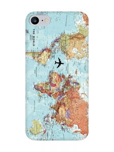 Матовий чохол з чорними боками на iPhone 7 / 8 :: Карта світу (принт 318)