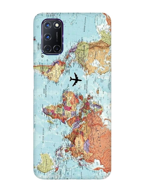 Матовий чохол з чорними боками на Oppo A52/A72/A92 :: Карта світу (принт 318)