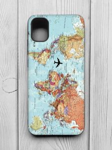 Матовий чохол з чорними боками на Samsung Galaxy A04E/A042 :: Карта світу (принт 318)