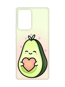 Матовий чохол з рожевими боками на Samsung Galaxy A52 :: Кавай авокадо з сердечком (принт 310)