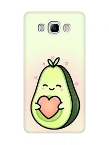 Матовий чохол з рожевими боками на Samsung Galaxy J7(2016) J710 :: Кавай авокадо з сердечком (принт 310)