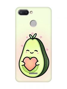 Матовий чохол з рожевими боками на Xiaomi Redmi 6 :: Кавай авокадо з сердечком (принт 310)