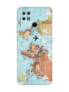 Матовий чохол з чорними боками на Xiaomi Redmi 10C :: Карта світу (принт 318)