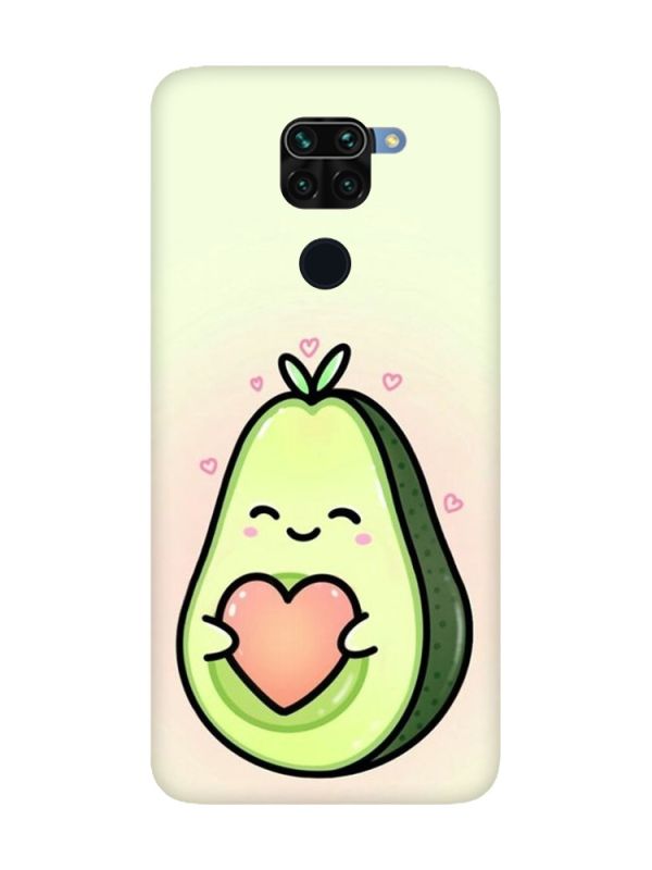 Матовий чохол з рожевими боками на Xiaomi Redmi Note 9 :: Кавай авокадо з сердечком (принт 310)