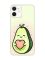 Матовий чохол з чорними боками на Apple iPhone 12 / 12 Pro (6.1) :: Кавай авокадо з сердечком (принт 310)