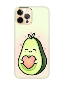 Матовий чохол з чорними боками на Apple iPhone 12 Pro Max :: Кавай авокадо з сердечком (принт 310)
