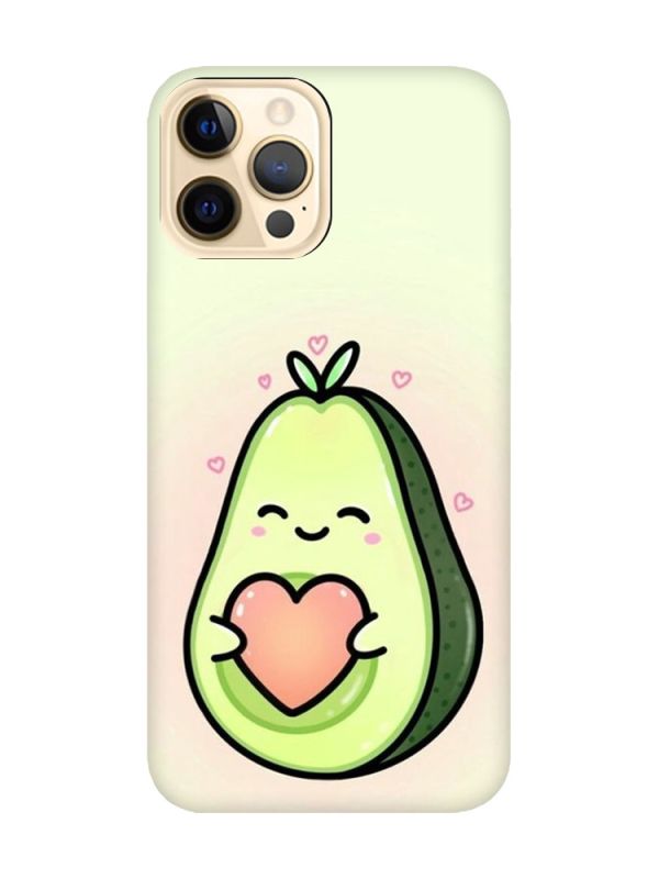 Матовий чохол з чорними боками на Apple iPhone 12 Pro Max :: Кавай авокадо з сердечком (принт 310)