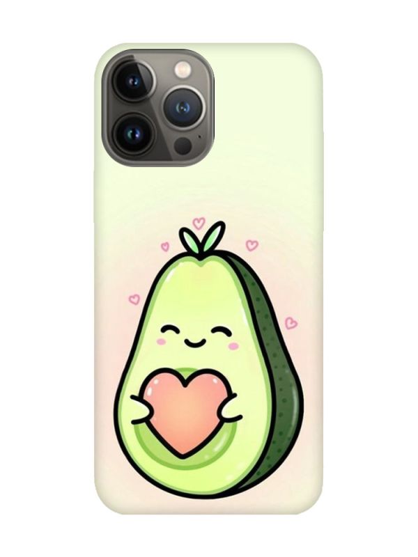 Матовий чохол з чорними боками на Apple iPhone 13 Pro :: Кавай авокадо з сердечком (принт 310)