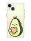 Матовий чохол з чорними боками на Apple iPhone 14 :: Кавай авокадо з сердечком (принт 310)