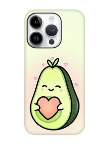 Матовий чохол з чорними боками на Apple iPhone 14 Pro :: Кавай авокадо з сердечком (принт 310)