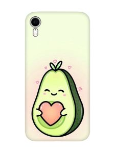 Матовий чохол з чорними боками на Apple iPhone XR :: Кавай авокадо з сердечком (принт 310)