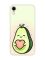 Матовий чохол з чорними боками на Apple iPhone XR :: Кавай авокадо з сердечком (принт 310)