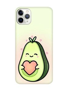 Матовий чохол з чорними боками на iPhone 11 Pro Max (6.5) :: Кавай авокадо з сердечком (принт 310)