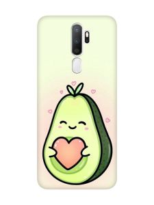 Матовий чохол з чорними боками на Oppo A5 :: Кавай авокадо з сердечком (принт 310)