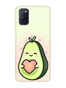Матовий чохол з чорними боками на Oppo A52/A72/A92 :: Кавай авокадо з сердечком (принт 310)