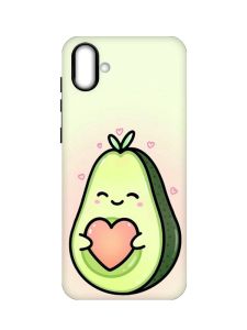 Матовий чохол з чорними боками на Samsung Galaxy A04 :: Кавай авокадо з сердечком (принт 310)