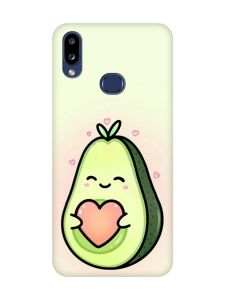 Матовий чохол з чорними боками на Samsung Galaxy A10ѕ A107 :: Кавай авокадо з сердечком (принт 310)