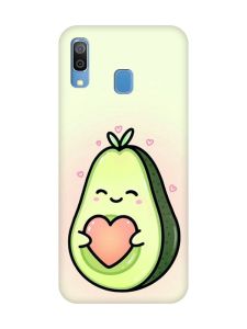 Матовий чохол з чорними боками на Samsung Galaxy A30 (2019) / A20 (2019) :: Кавай авокадо з сердечком (принт 310)