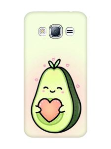 Матовий чохол з чорними боками на Samsung Galaxy J3 / J310 :: Кавай авокадо з сердечком (принт 310)