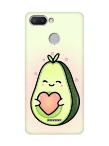 Матовий чохол з чорними боками на Xiaomi Redmi 6 :: Кавай авокадо з сердечком (принт 310)