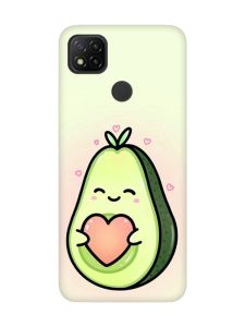 Матовий чохол з чорними боками на Xiaomi Redmi 9C/10A :: Кавай авокадо з сердечком (принт 310)