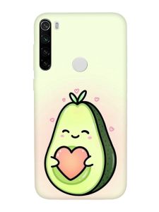 Матовий чохол з чорними боками на Xiaomi Redmi Note 8T :: Кавай авокадо з сердечком (принт 310)