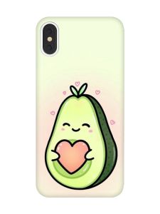 Чохол на iPhone X / XS :: Кавай авокадо з сердечком (принт 310)
