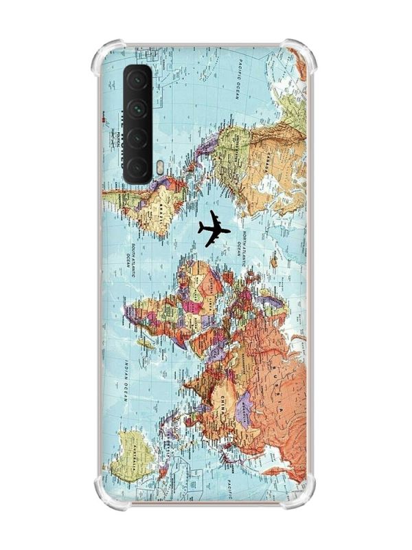 Чохол з потовщеними кутами на Huawei P Smart 2021 :: Карта світу (принт 318)