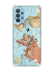 Чохол з потовщеними кутами на Samsung Galaxy A32 :: Карта світу (принт 318)