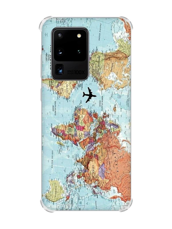 Чохол з потовщеними кутами на Samsung Galaxy S20 Ultra :: Карта світу (принт 318)